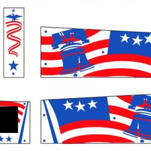 Stencil Set - 1977 Williams Liberty Bell cabinet