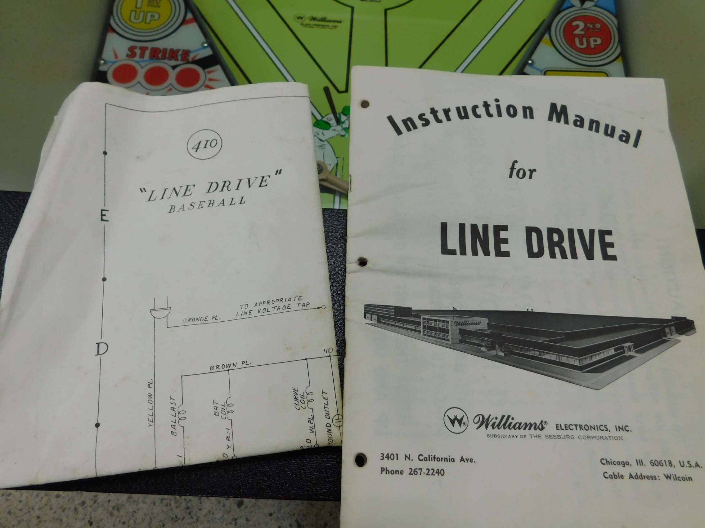 Pinball Restorations, Williams Line Drive Pitch & Bat