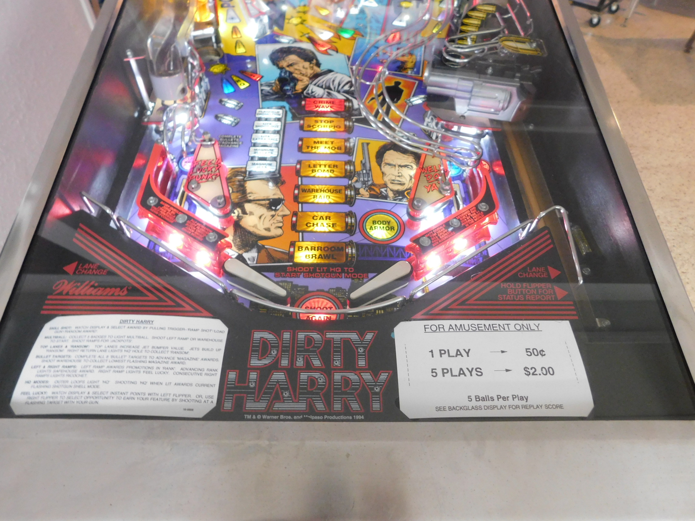 Pinball Restorations, Williams Dirty Harry