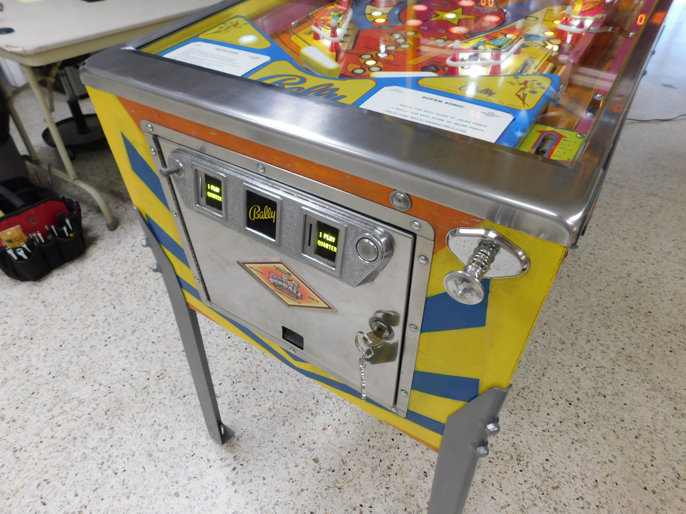 bally supersonic pinball machine for sale