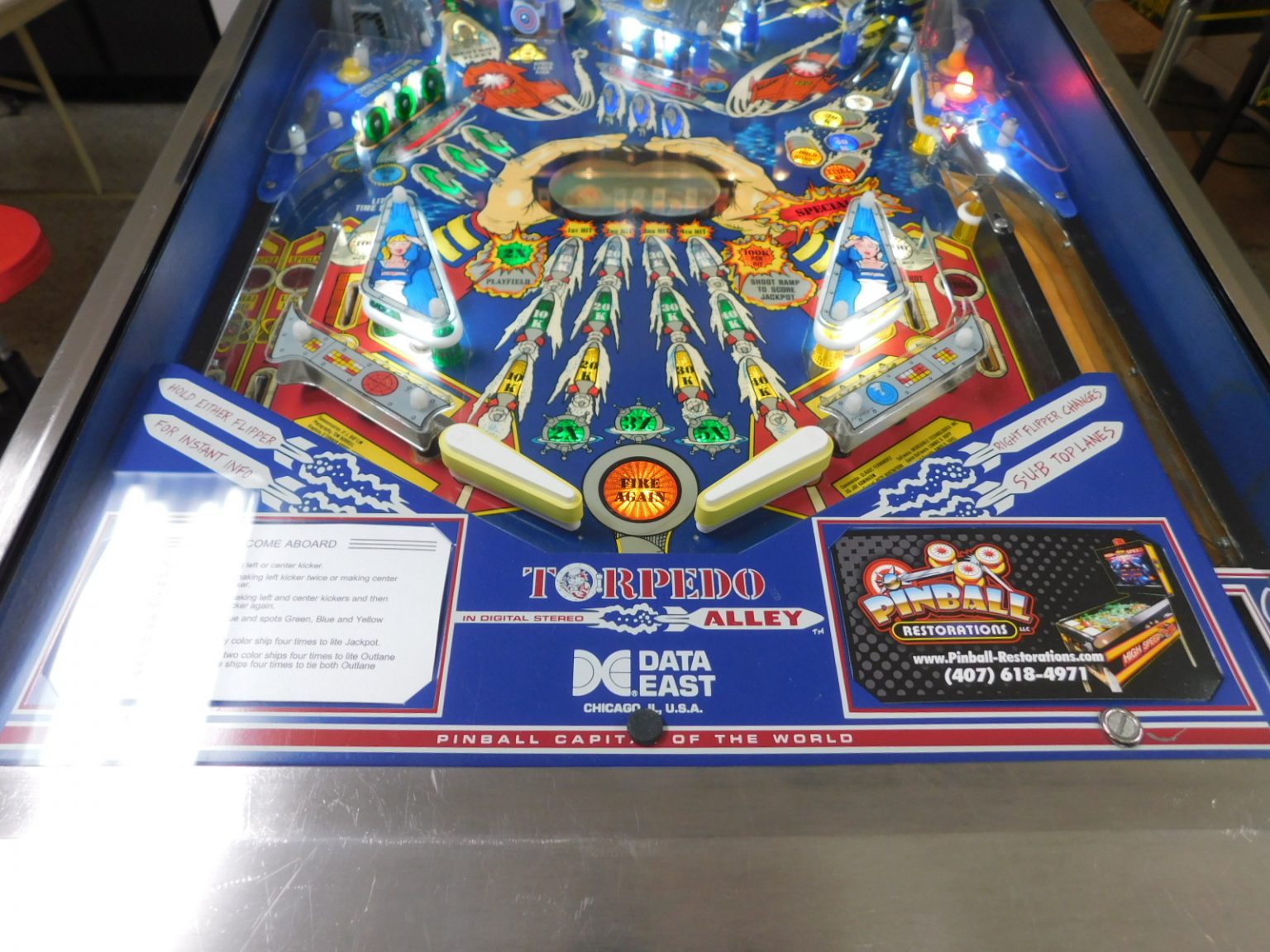 SOLD RARE 1988 Data East Torpedo Alley (only 1,002 produced