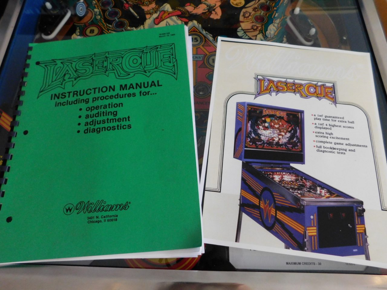 SOLD - 1984 Williams Laser Cue (#2) - Pinball Restorations, LLC.