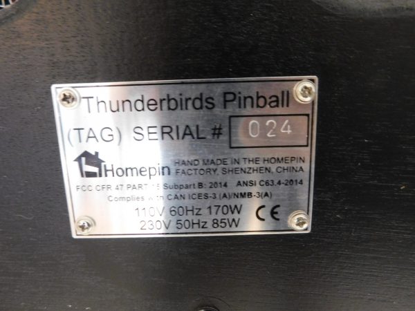 Pinball Restorations, Homepin Thunderbirds