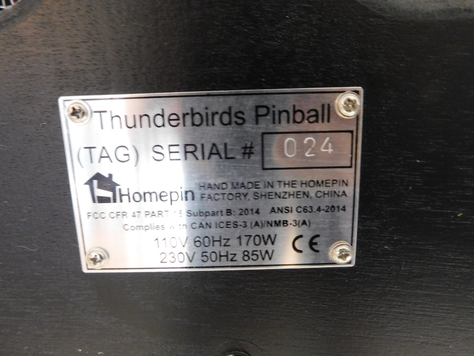 Pinball Restorations, Homepin Thunderbirds
