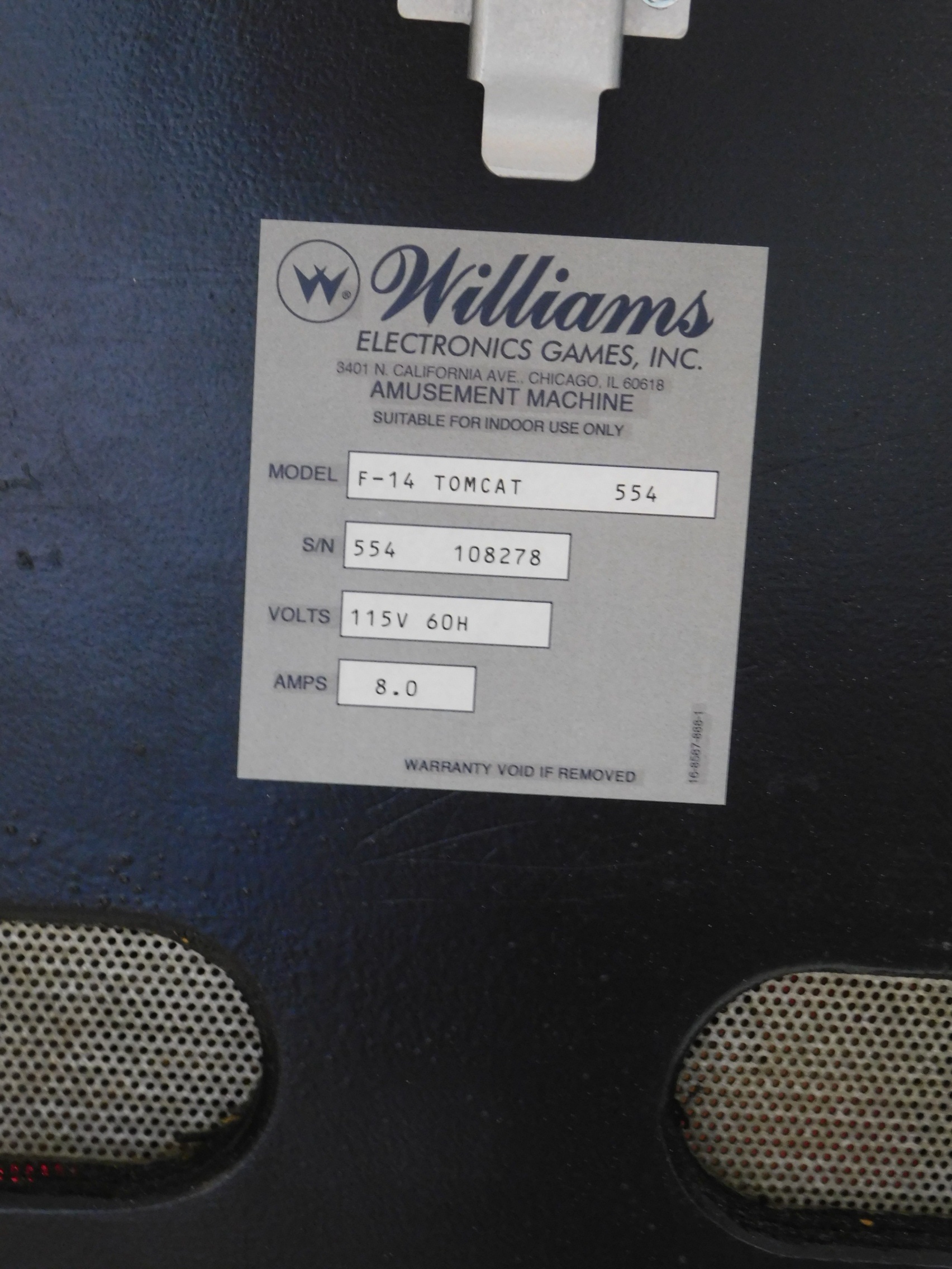 Pinball Restorations, Williams F-14 Tomcat