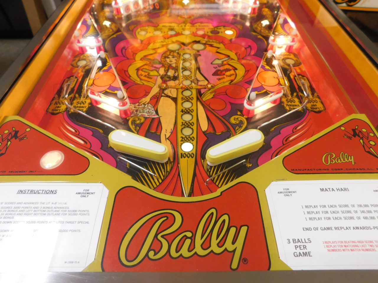 SOLD 1978 Bally Mata Hari (1) (Excellent condition) Pinball